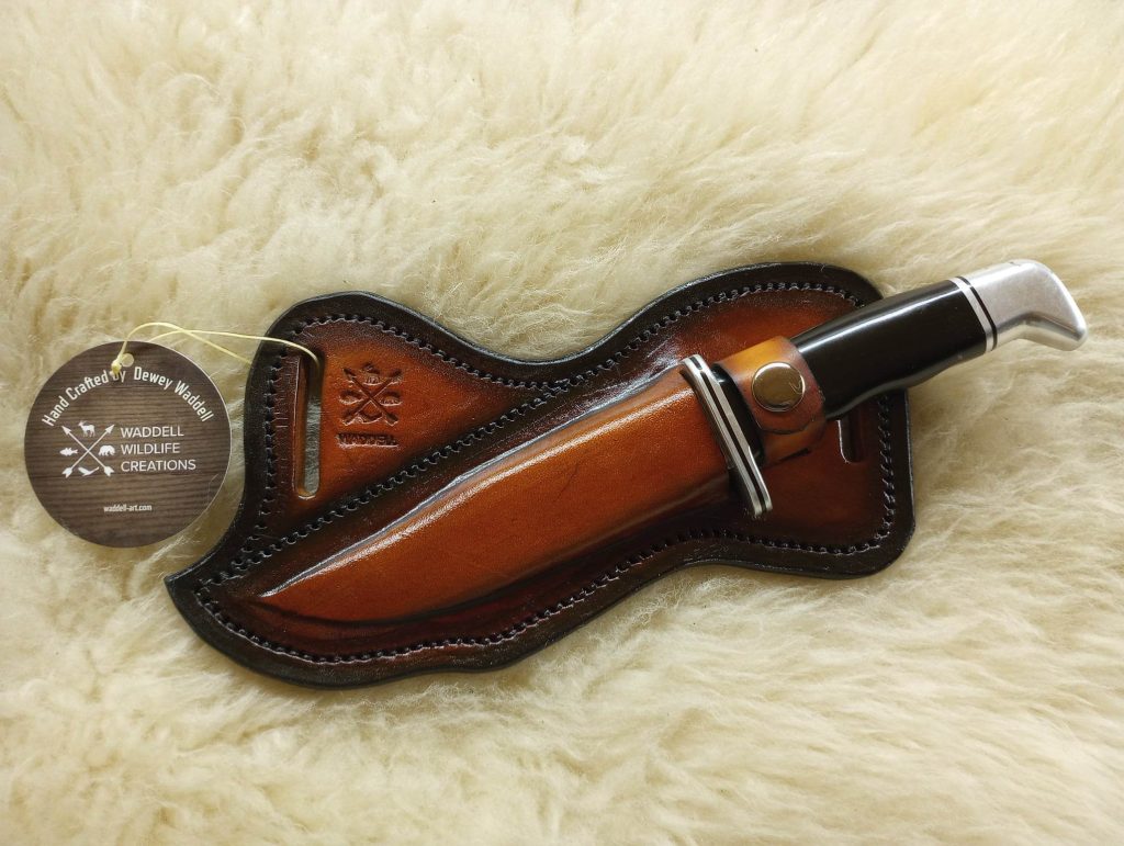 Horizontal Carry Buck Knife Sheath for 119 Waddell Wildlife Creations